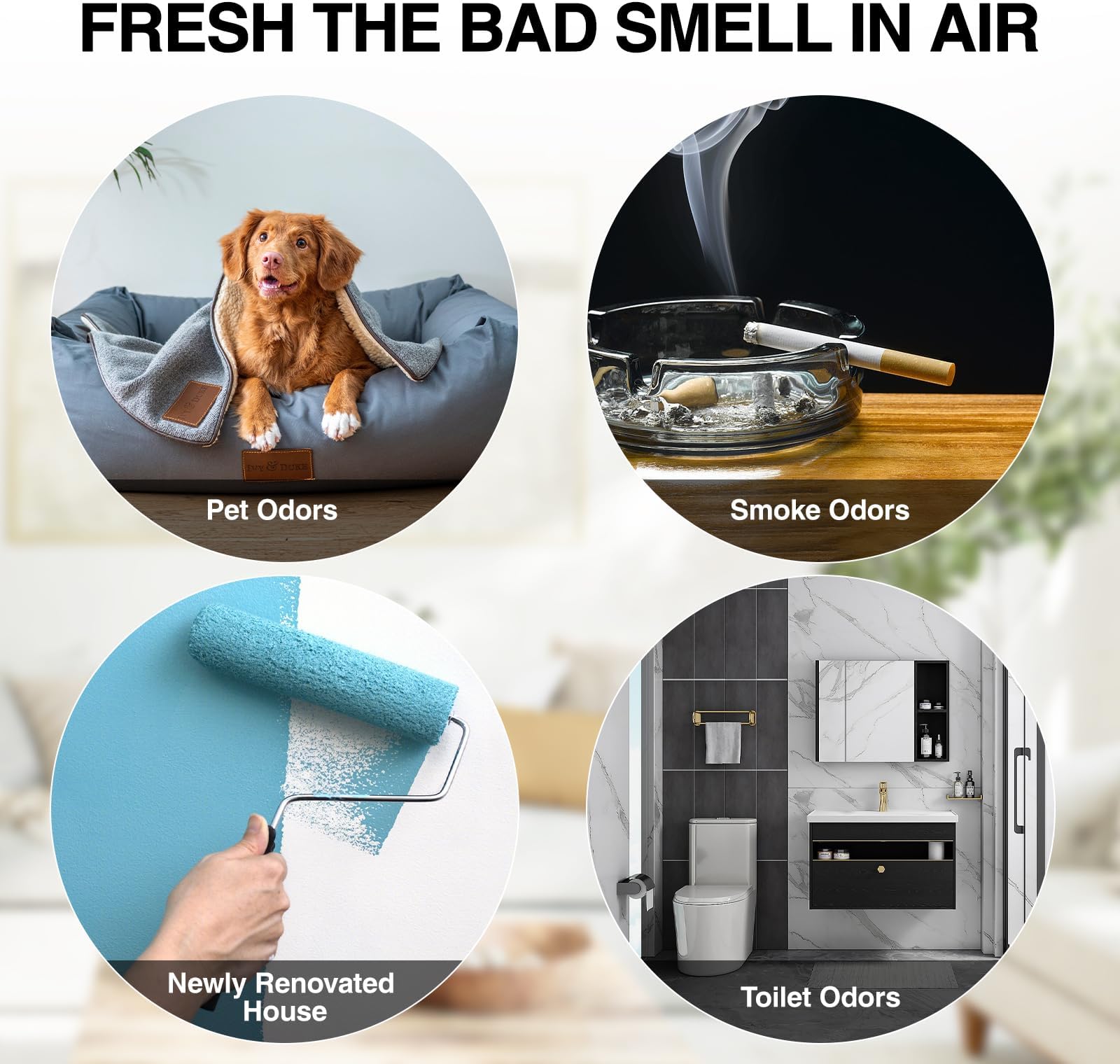 Ozone Generator – 80,000mg/h High-Capacity O3 Air Purifier for Odor Control Home, Kitchen, Car, Office, Basement, Pets, and Smoke – Covers Up to 6,000 Sq Ft