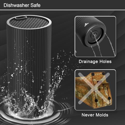 Knife Set, Brewin Kitchen Knife Set, Knives Set for Kitchen, Universal Knife Block, Utility Knife Block Set, Kitchen Essentials, New Home Essentials, Apartment Essentials, Dishwasher Safe