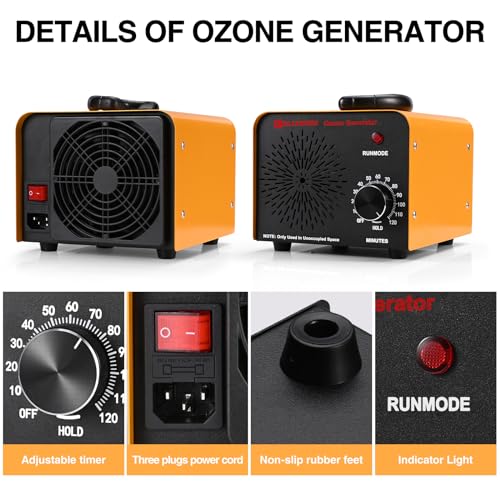 Ozone Generator – 80,000mg/h High-Capacity O3 Air Purifier for Odor Control Home, Kitchen, Car, Office, Basement, Pets, and Smoke – Covers Up to 6,000 Sq Ft