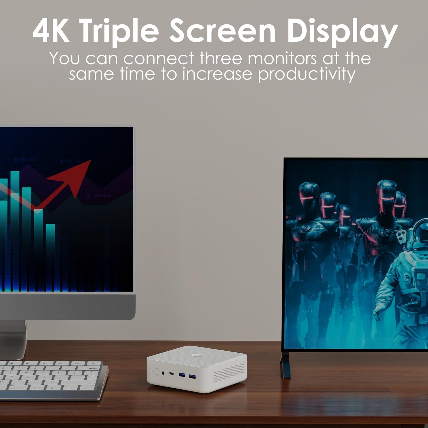 Mini PC Computers Gaming, AMD Ryzen 7 5700u (8C/16T,up to 4.3 GHz), Micro PC 64GB DDR4 RAM 2TB PCIe SSD, Small Desktop PC Supports 4K@60Hz/Triple Display/WiFi 5/BT5.0/HDMI+DP/Home/Office