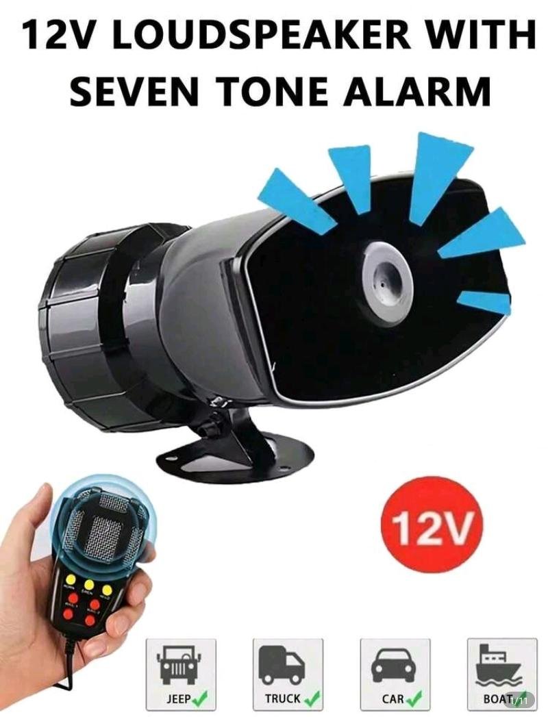 12V Loudspeaker 7-Tone Car Alarm Siren