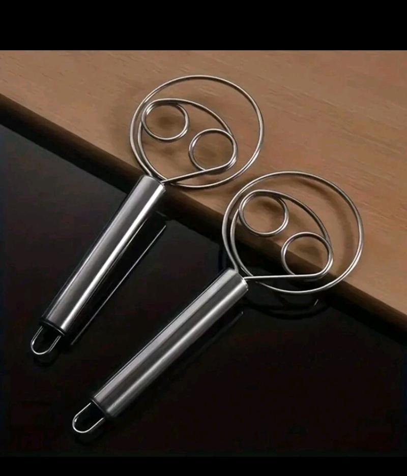 Danish Dough Whisk - Stainless Steel Bread Mixer (Set of 2)