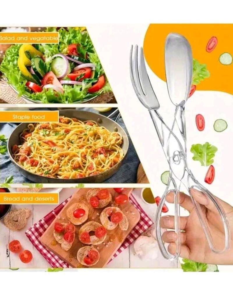 Multipurpose Plastic Salad Tongs Scissors