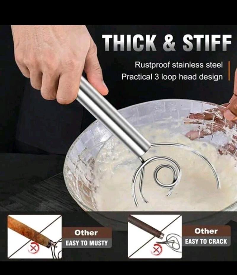 Premium Stainless Steel Danish Dough Whisk
