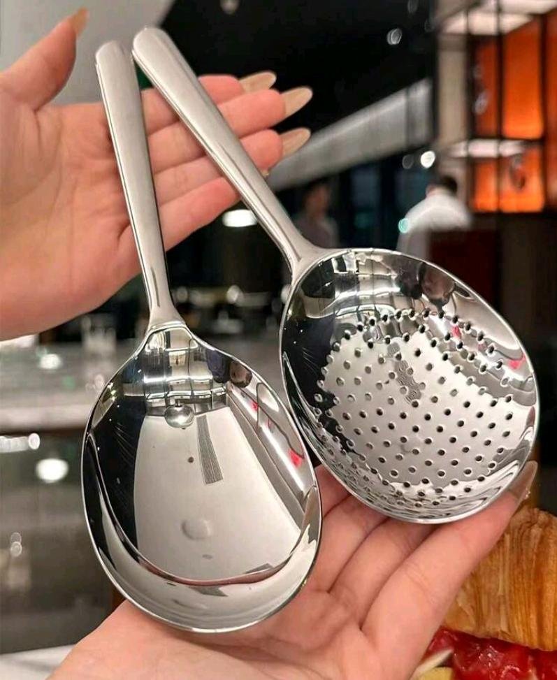 Stainless Steel Skimmer and Slotted Spoon Set
