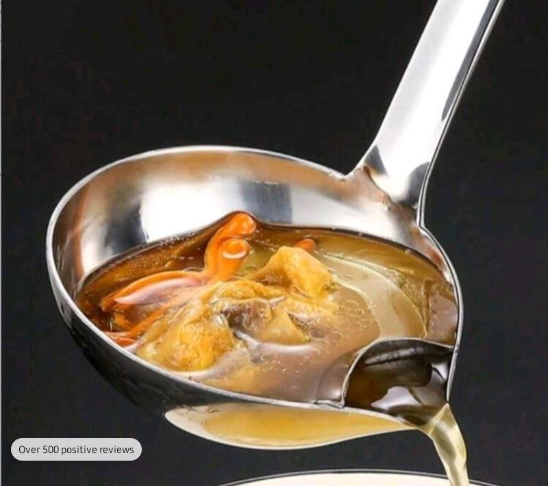 Stainless Steel Soup Ladle with Oil Filter Spoon