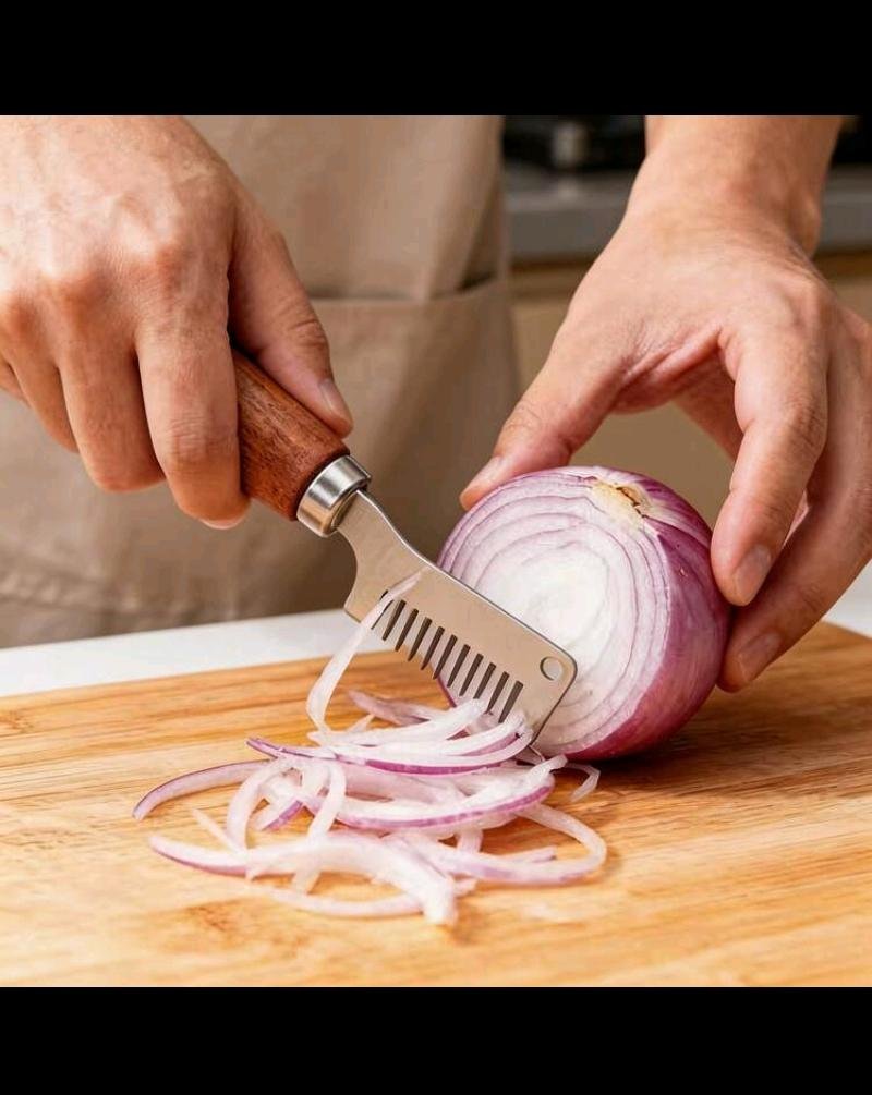 Wooden Handle Onion Slicer Comb