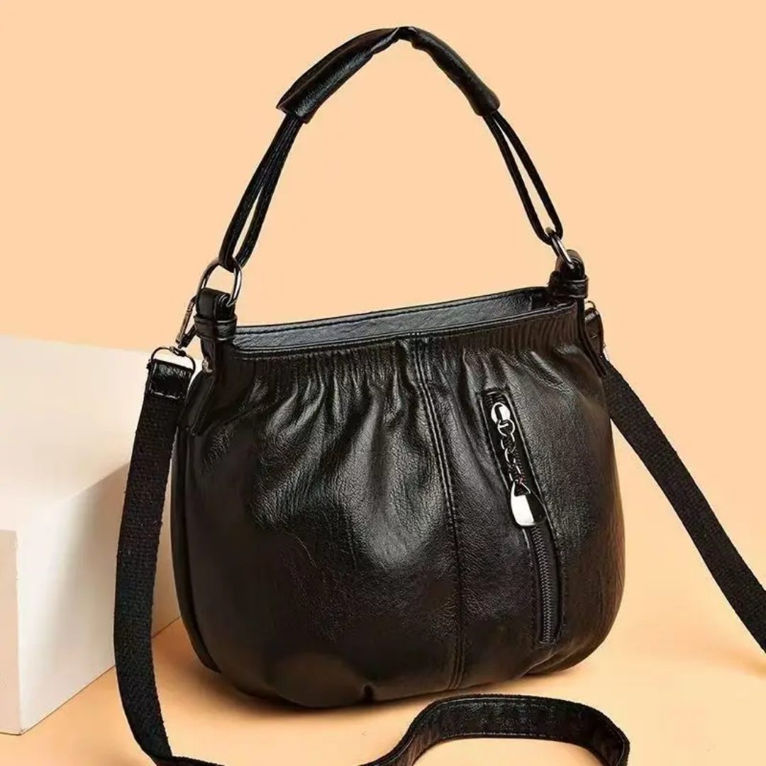 Elegant Women's Leather Crossbody Bag – Vintage Shoulder Purse