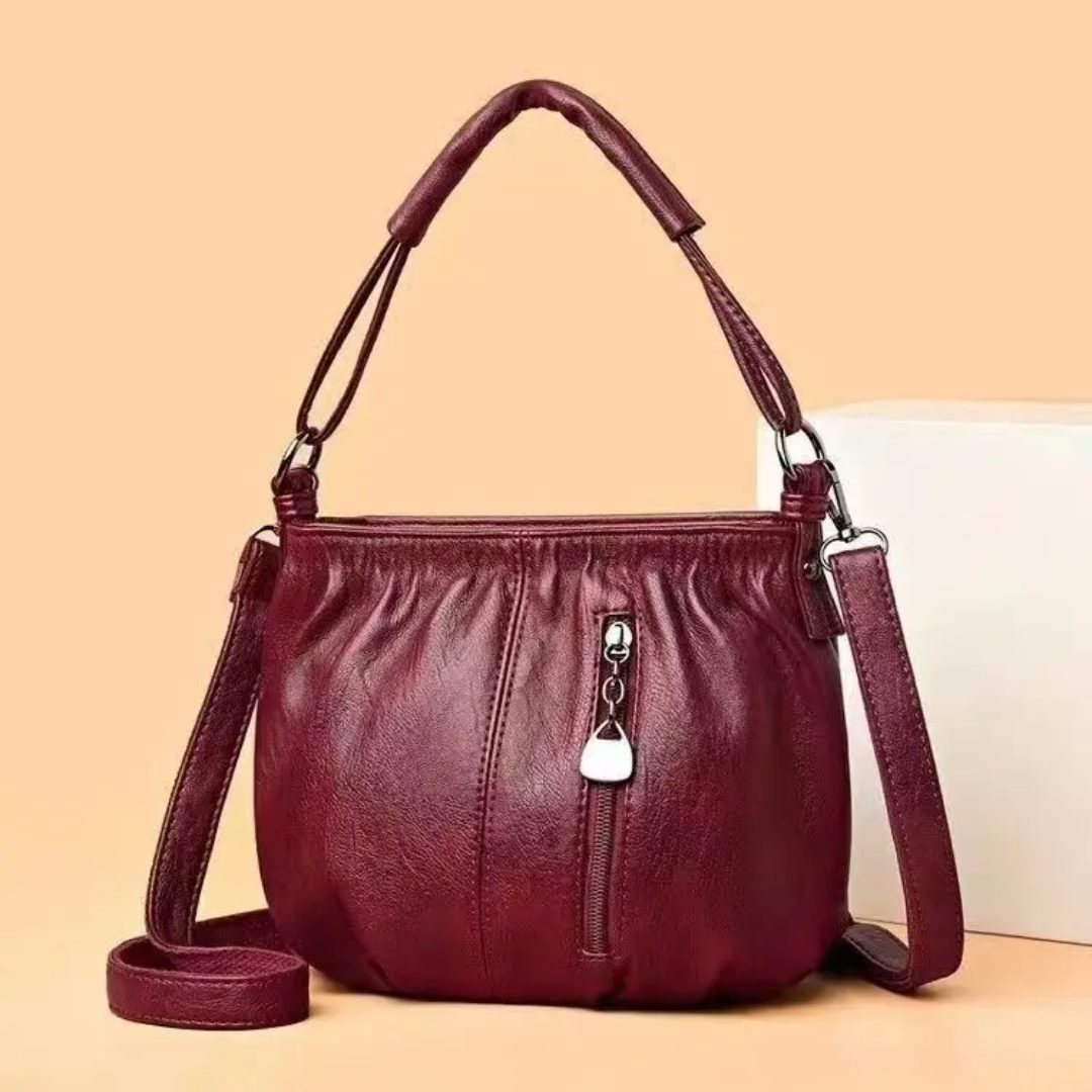 Elegant Women's Leather Crossbody Bag – Vintage Shoulder Purse