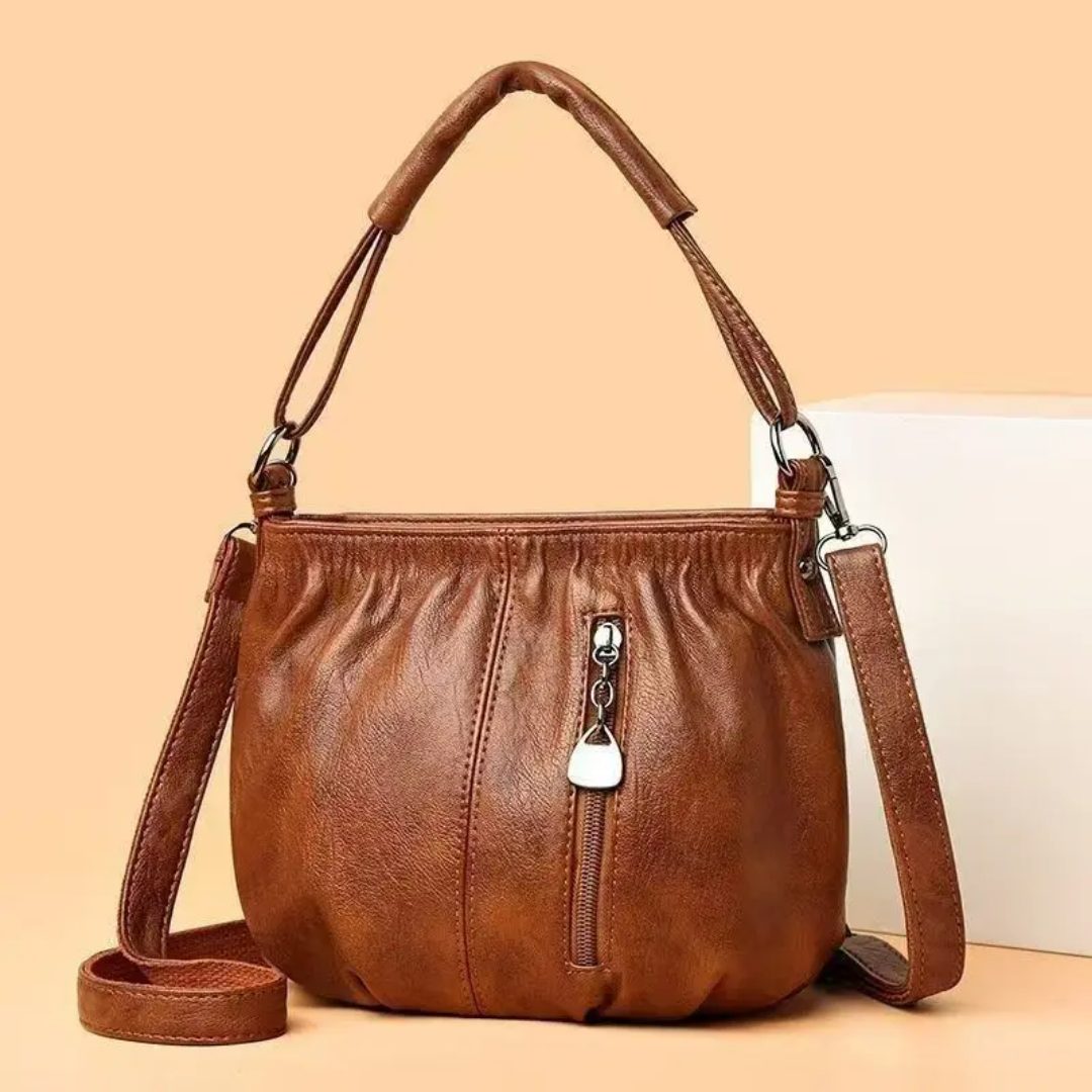 Elegant Women's Leather Crossbody Bag – Vintage Shoulder Purse
