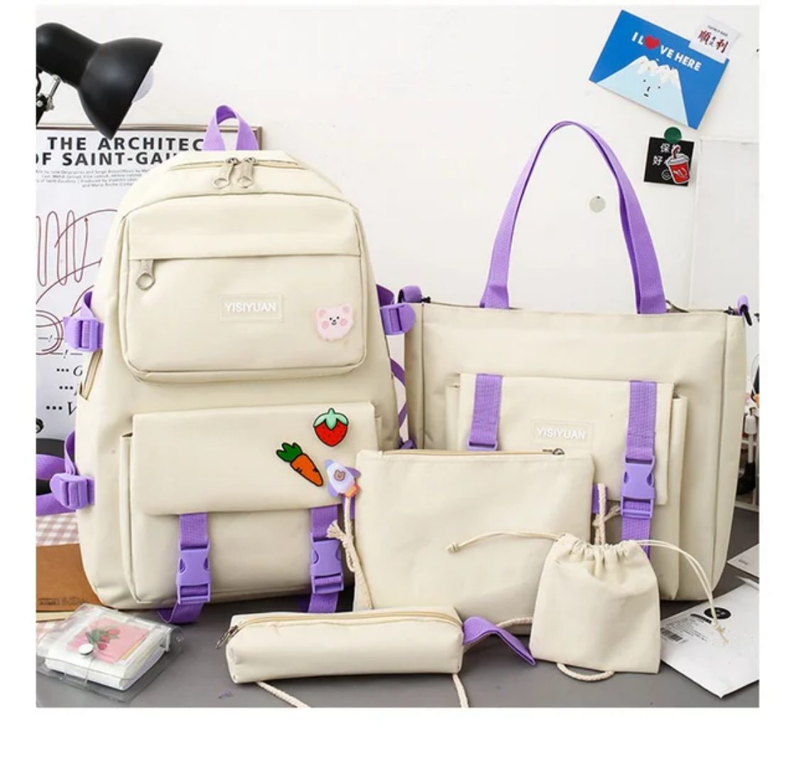 5-Piece Student Backpack Set – School & Travel Bag Collection backpack